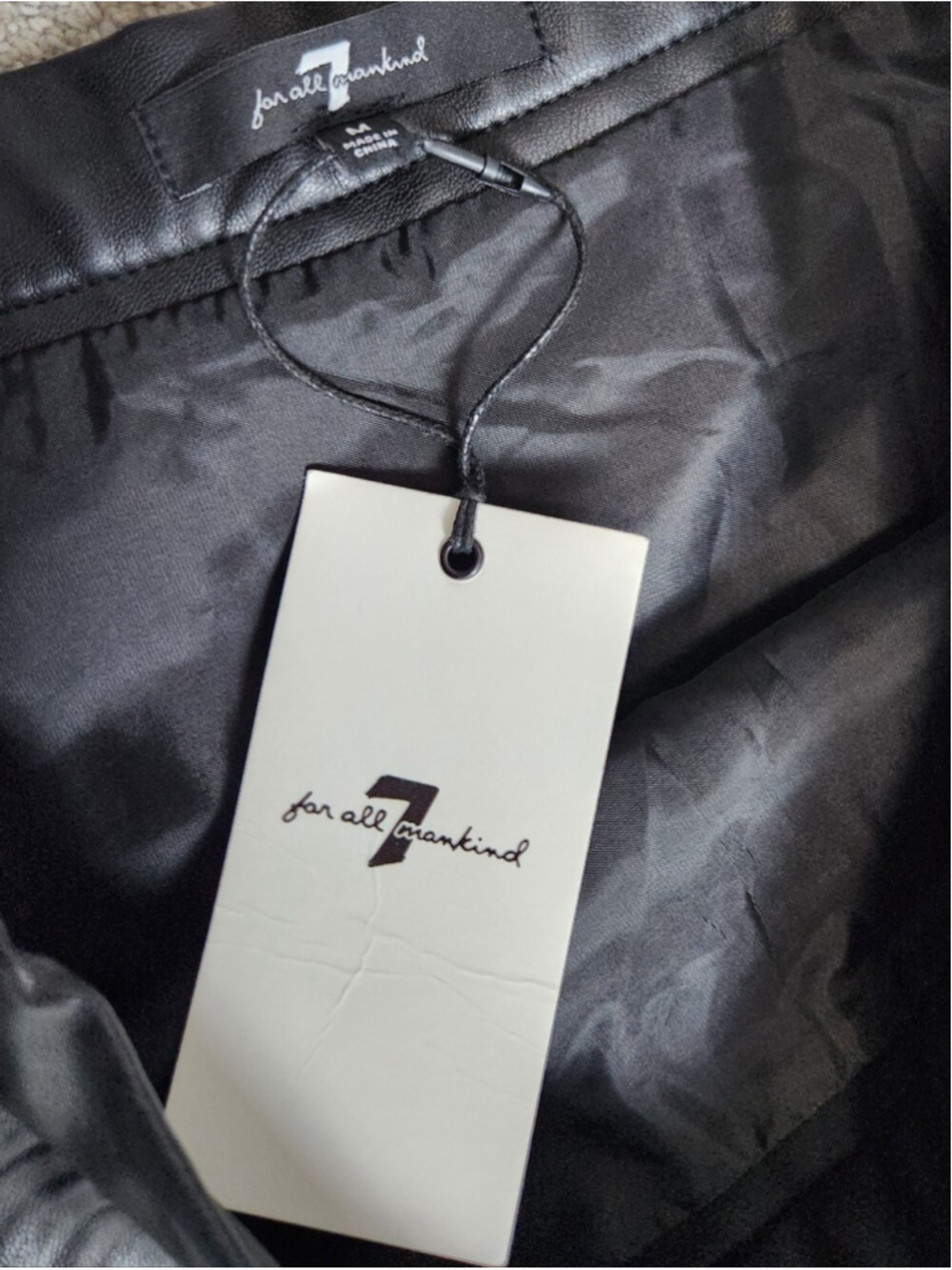🆕 Faux Leather Pleated 7 For All Man Kind Midi Skirt Sz M Dark Academia Baddie - Picture 5 of 10